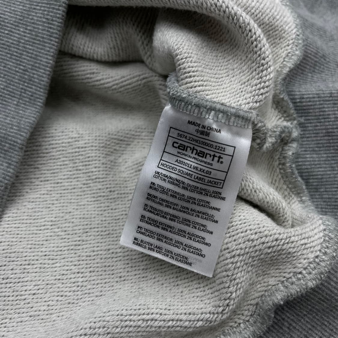 칼하트 미니로고 그레이 후드집업 2XL 상품이미지7