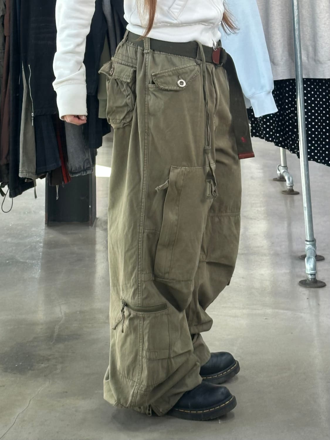 아베크롬비 벨트 볼드포켓 카고팬츠 빈티지카키 상품이미지3