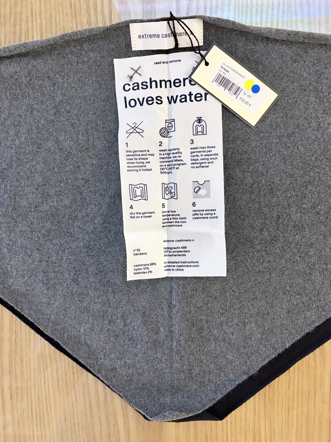 익스트림캐시미어 그레이 반다나  상품이미지1