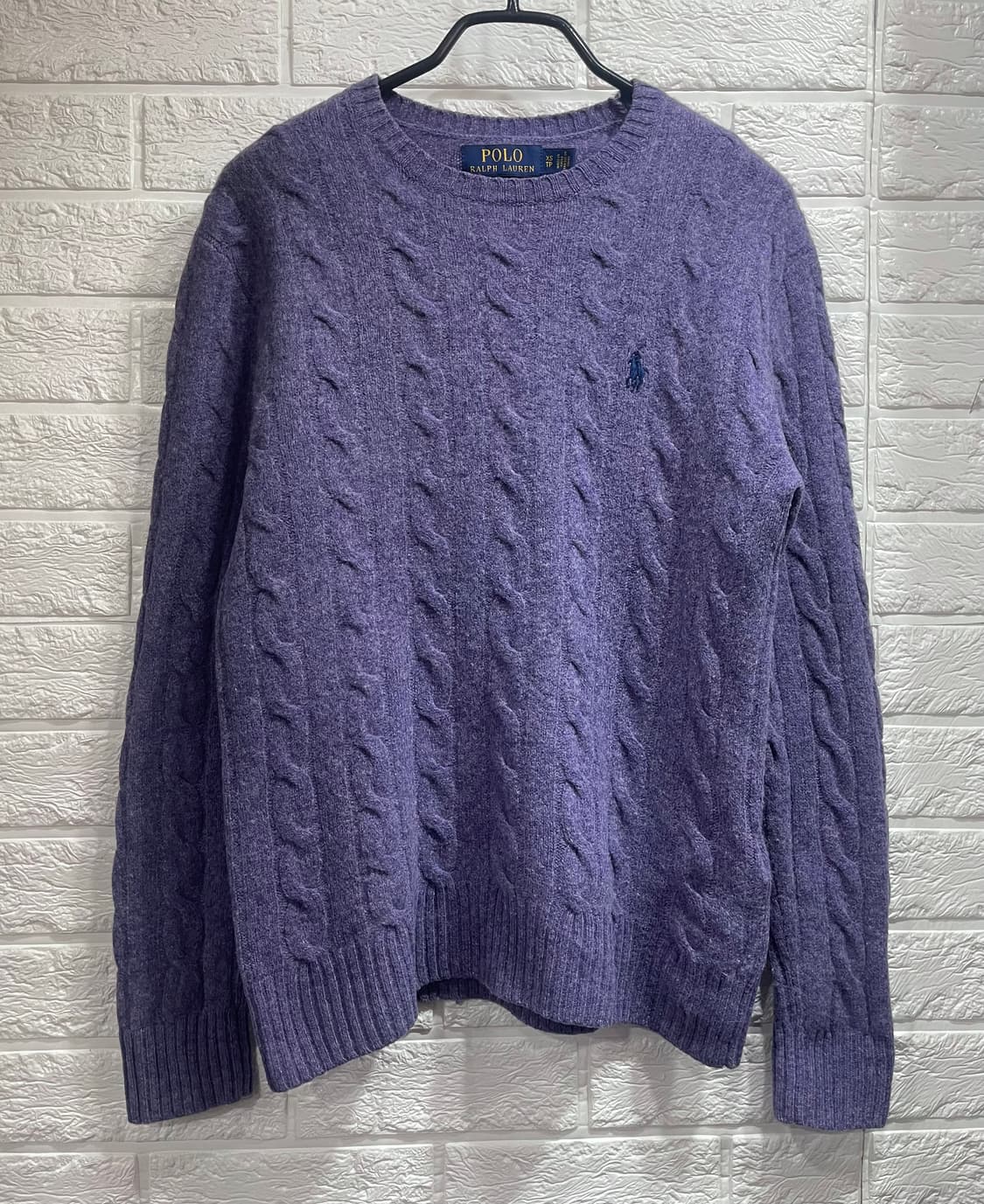 정품 폴로랄프로렌 케이블니트 XS 울100꽈배기니트:) 상품이미지1
