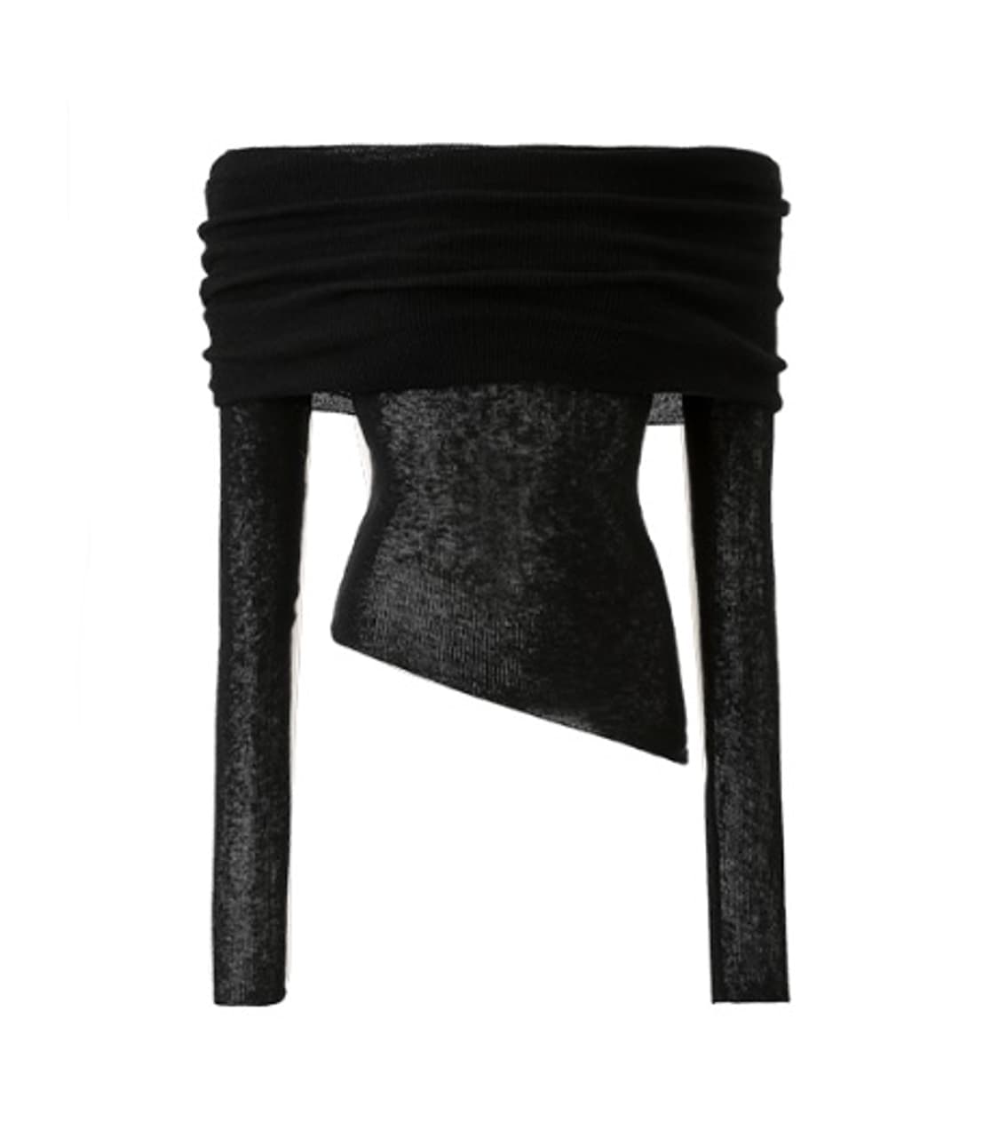 원진스튜디오 언밸런스 오프숄더 니트 블랙 F 상품이미지2