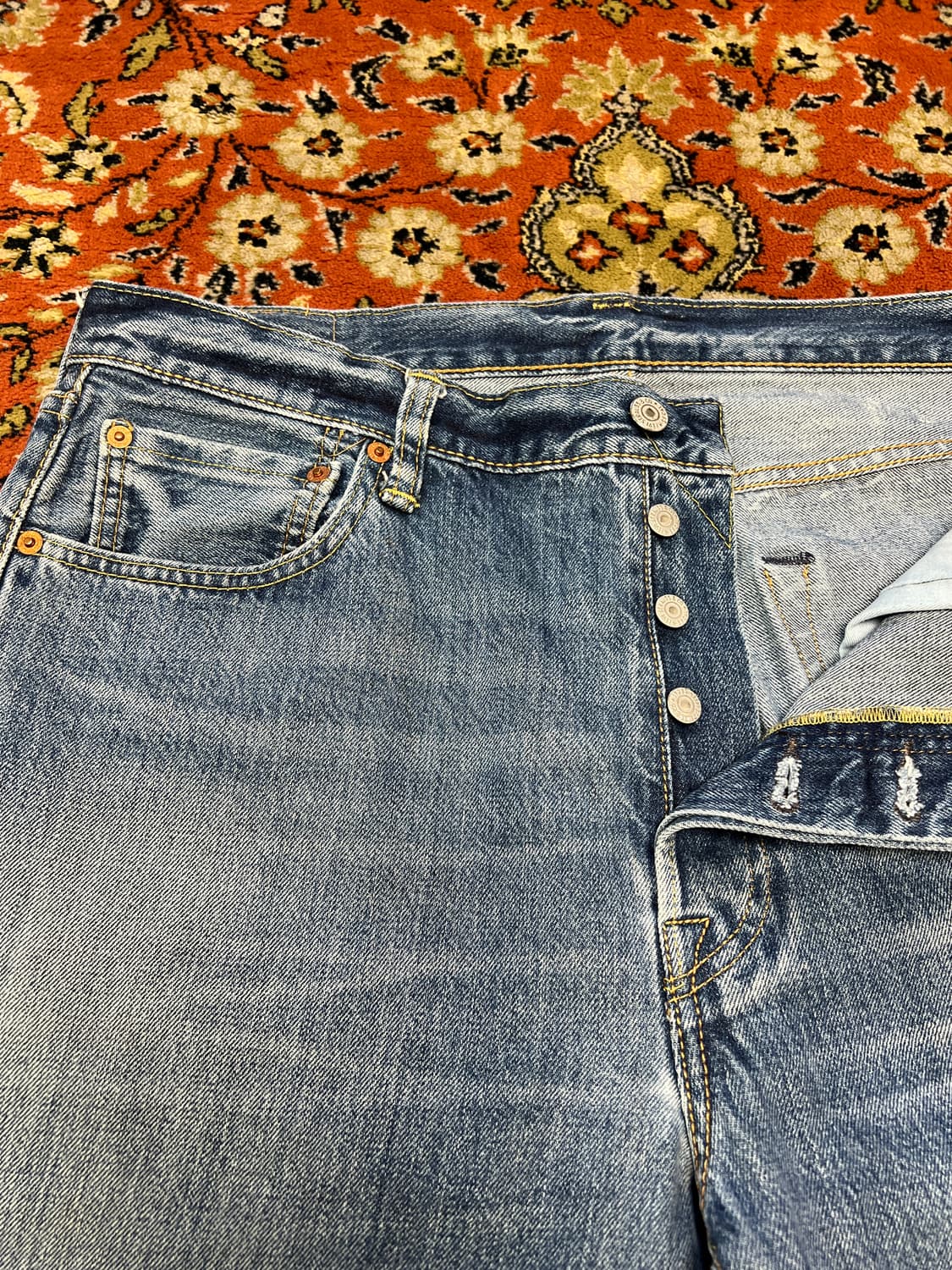 [36] 리바이스 501 빈티지 연청 데님 팬츠 상품이미지4