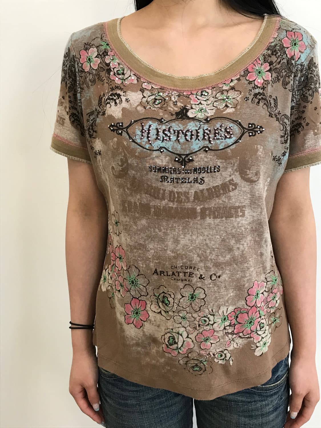 Vanilla Sugar Brown Y2K Grunge Tee 상품이미지3