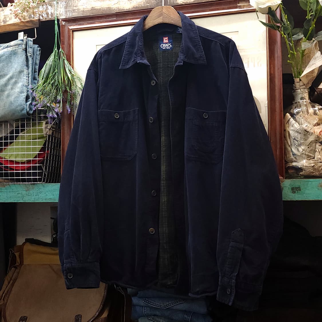 90s 챕스 랄프로렌 코듀로이 워크셔츠 컨트리 쉐르파 셔츠자켓 네이비xl 상품이미지2