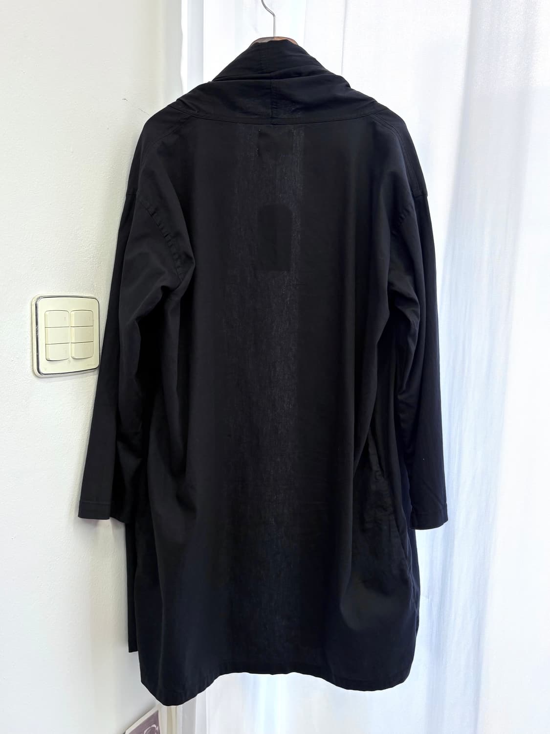 PLESIC 네이비 셔링 코튼 로브 가디건 코트  JPN  상품이미지6