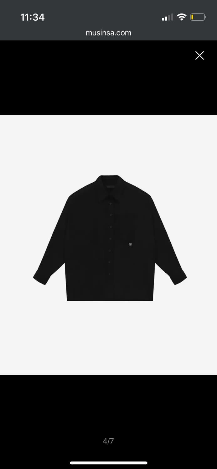 Over Fit Pleats Shirt [ Black ] 상품이미지3