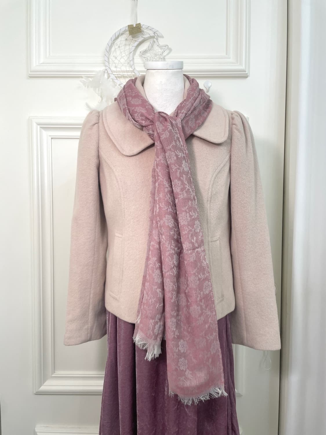 indi pink collar puff sleeve wool coat j 상품이미지7