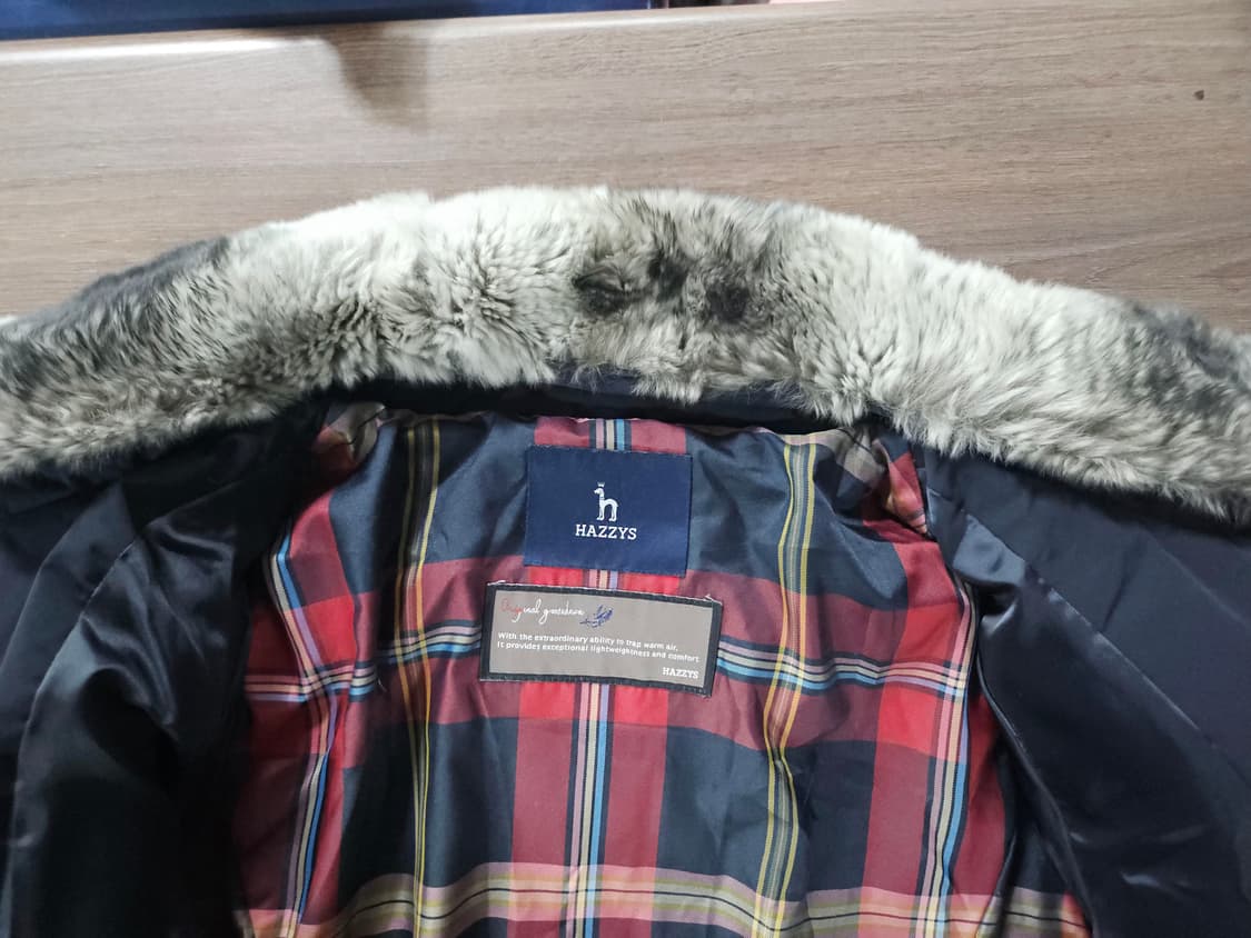 헤지스 모피  구스 패딩 90  진네이비 상품이미지5