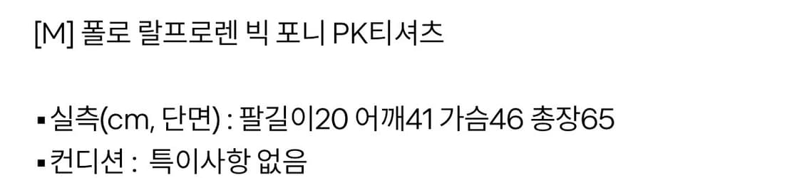 폴로 랄프로렌 빅포니 카라티 pk티셔츠  M 상품이미지5