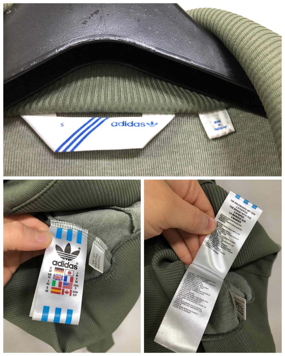 아디다스 여성 딱붙핏 황금 구 파이어버드 밀리터리 트랙탑 져지 _ 카키 상품이미지10