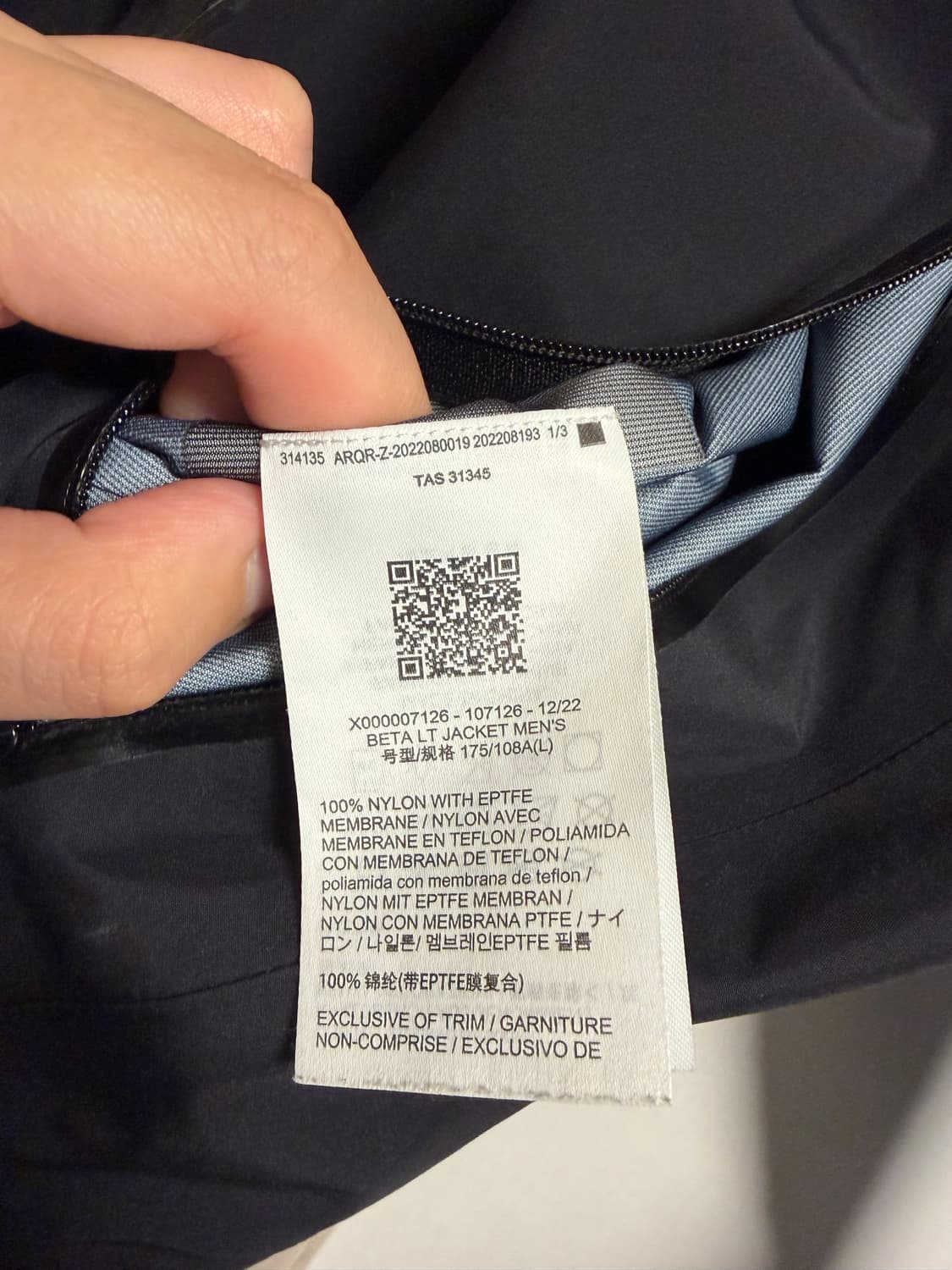 [L] 아크테릭스 베타 LT 블랙 상품이미지2