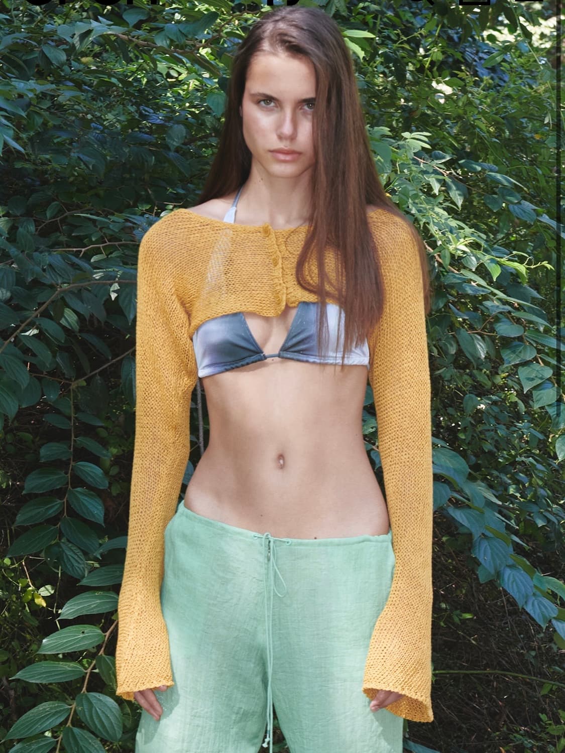 OPEN YY 크롭 볼레로 니트 가디건 (1 size / 그레이) 상품이미지3