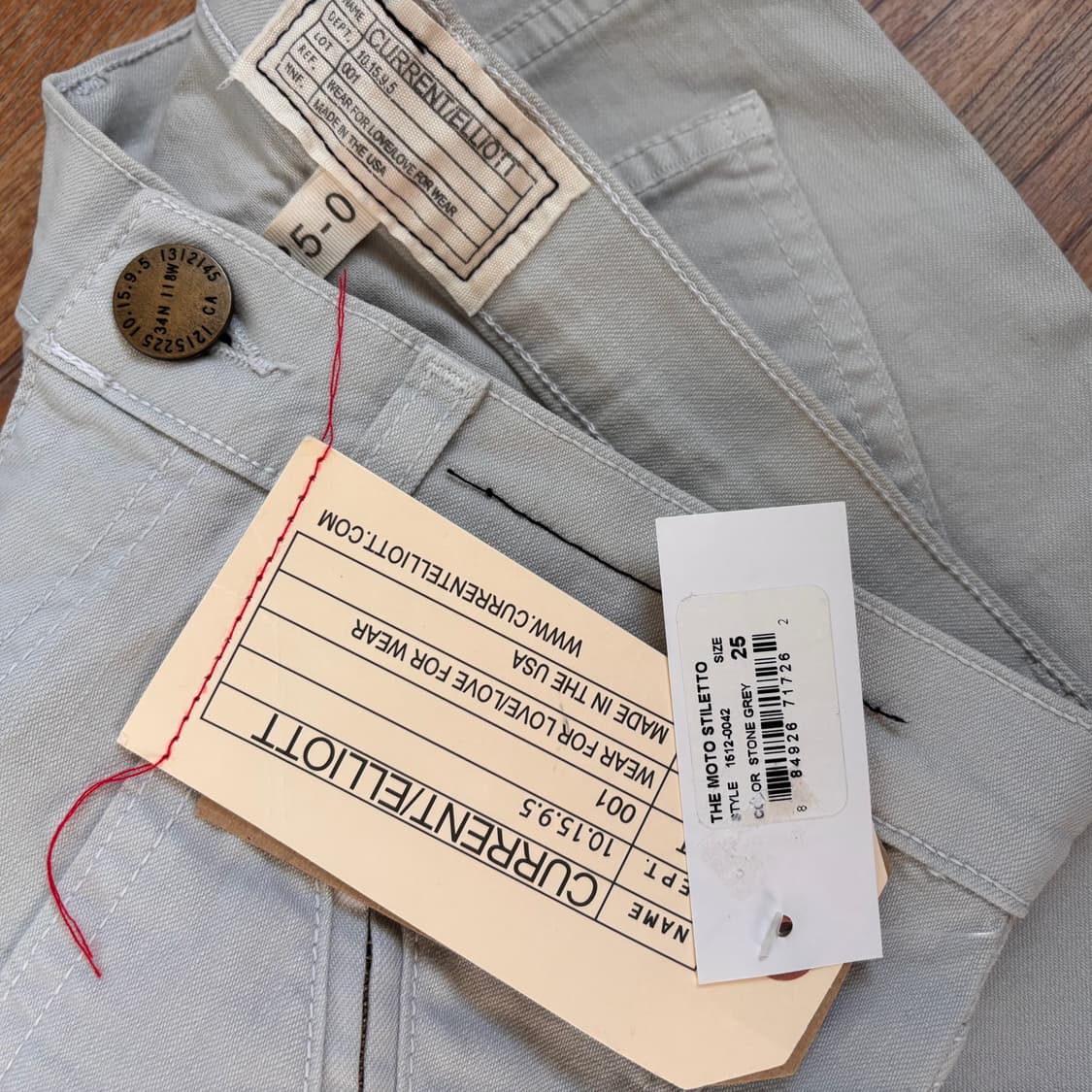 새제품 커렌엘리엇 25 스톤그레이 슬림 지퍼 팬츠 바이커 상품이미지8