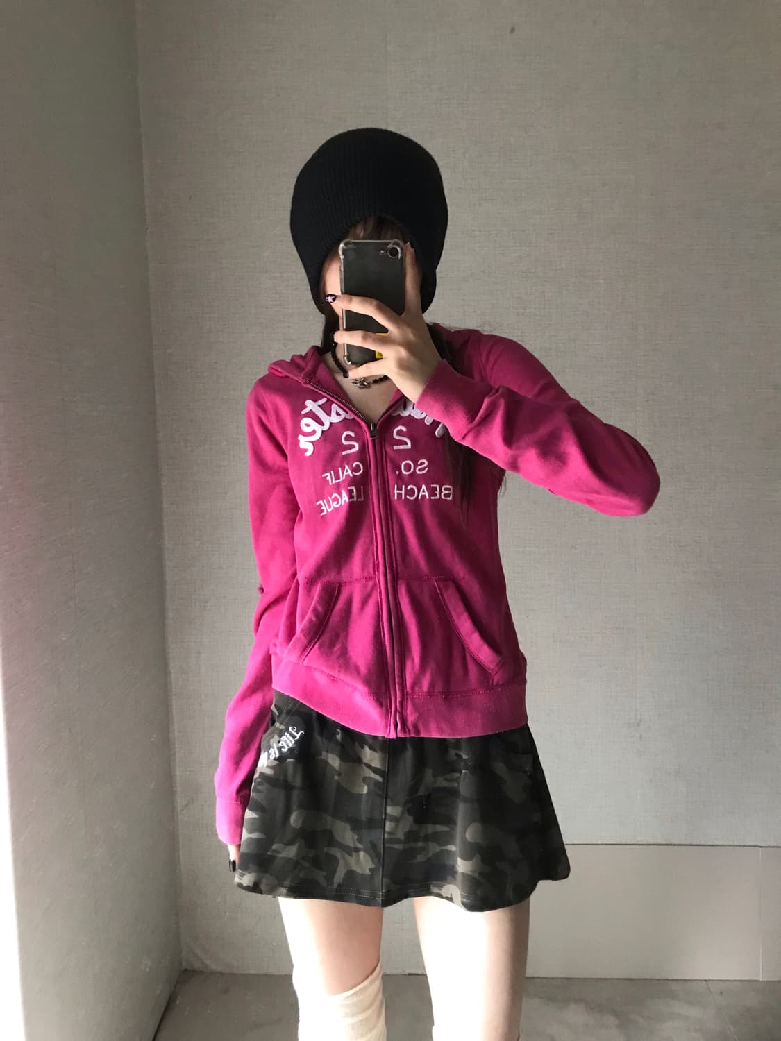 홀리스터 핑크 슬림핏 후드집업 상품이미지1