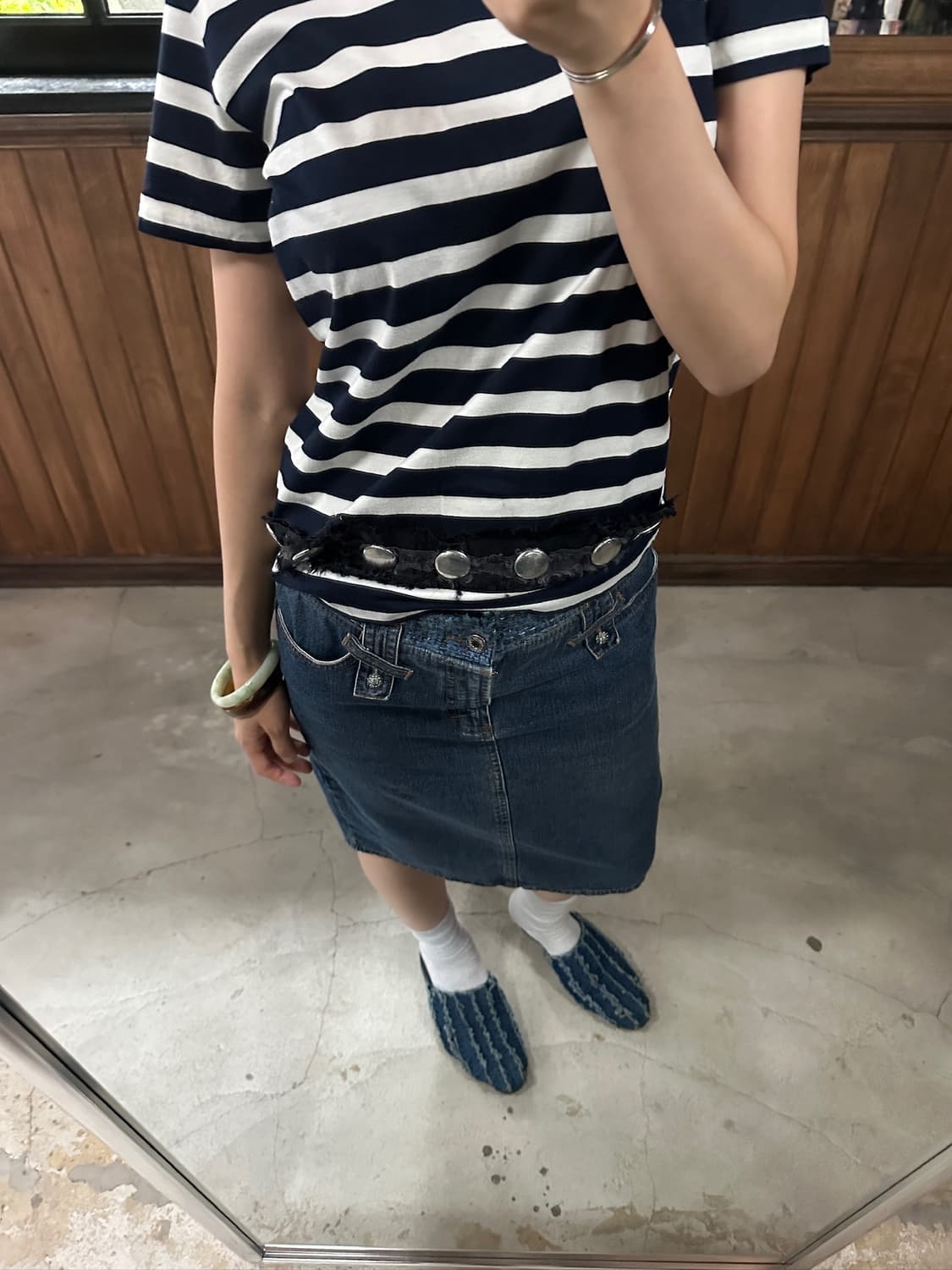 D&G tweed-fringe denim skirt 상품이미지4