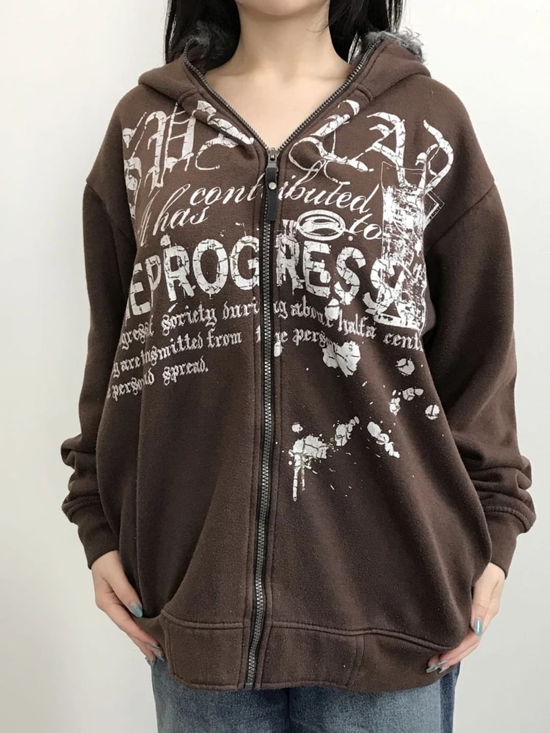 Impala Brown Fur Hood Zip Hoodie 상품이미지3