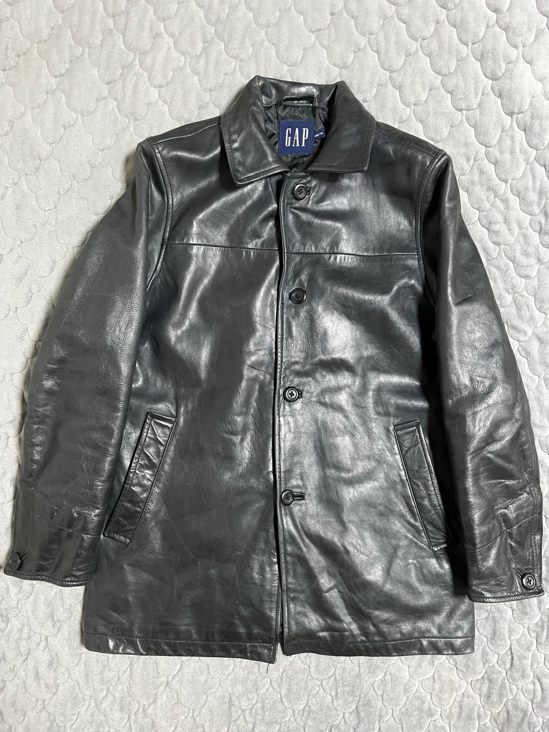 [GAP] old gap 올드갭 레더 카코트 블랙 xxs 상품이미지1