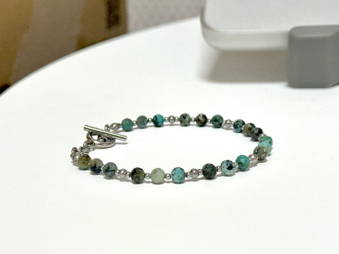 (맞춤 사이즈) 천연석 아프리카 터키석 고급 원석팔찌 상품이미지1