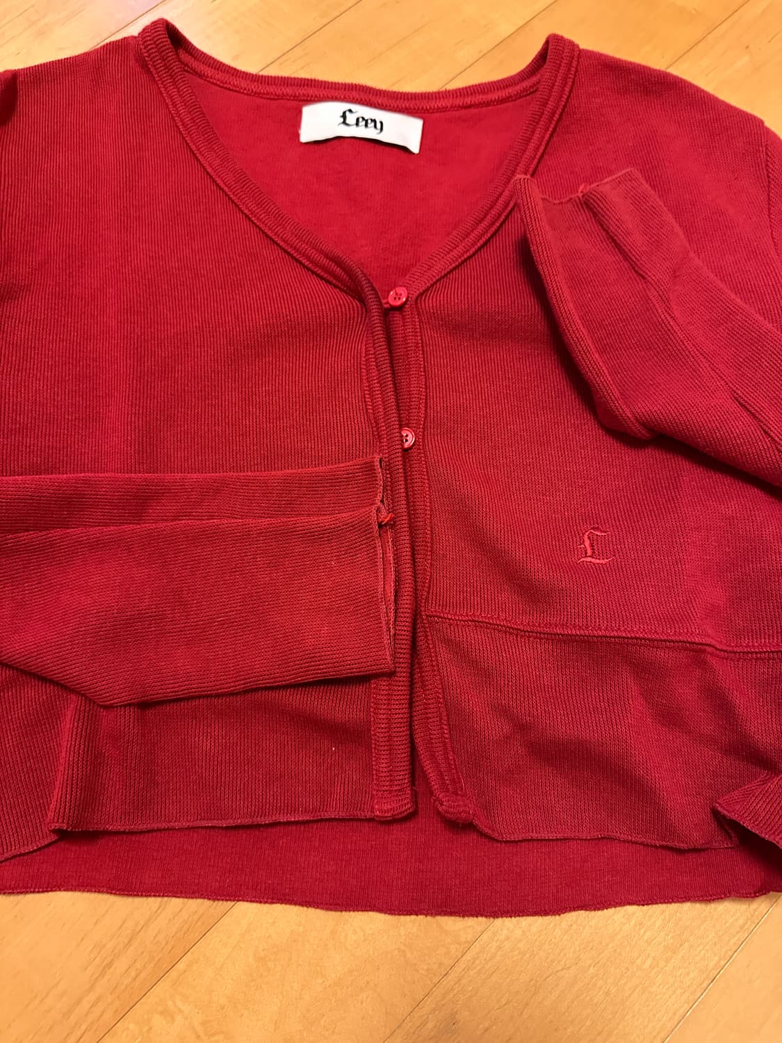 Leey 리브 슬림 가디건 레드 상품이미지5