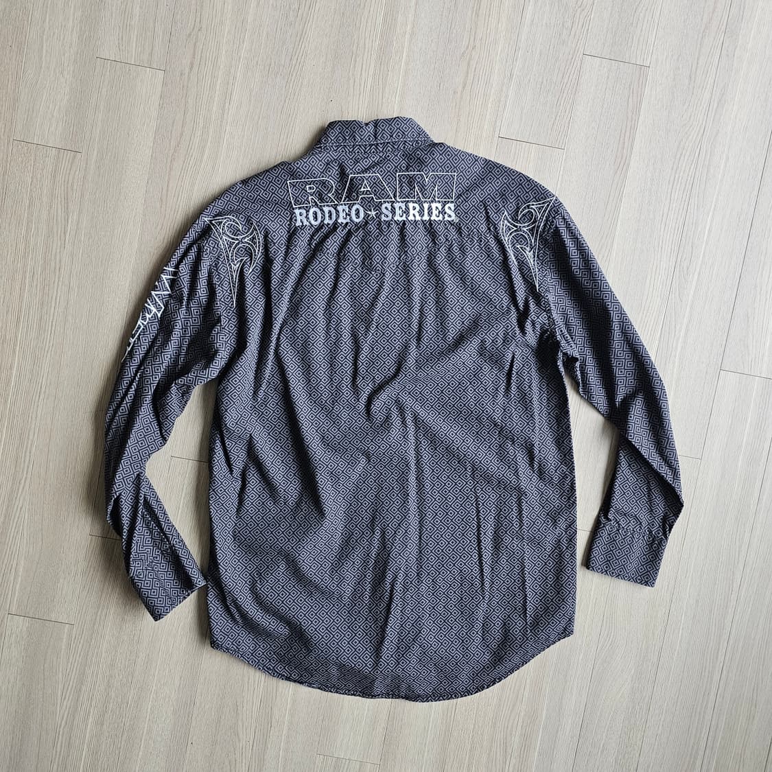 M L 100 ) 랭글러 RAM 로데오 웨스턴 셔츠 자수 패턴 긴팔 남자 상품이미지9