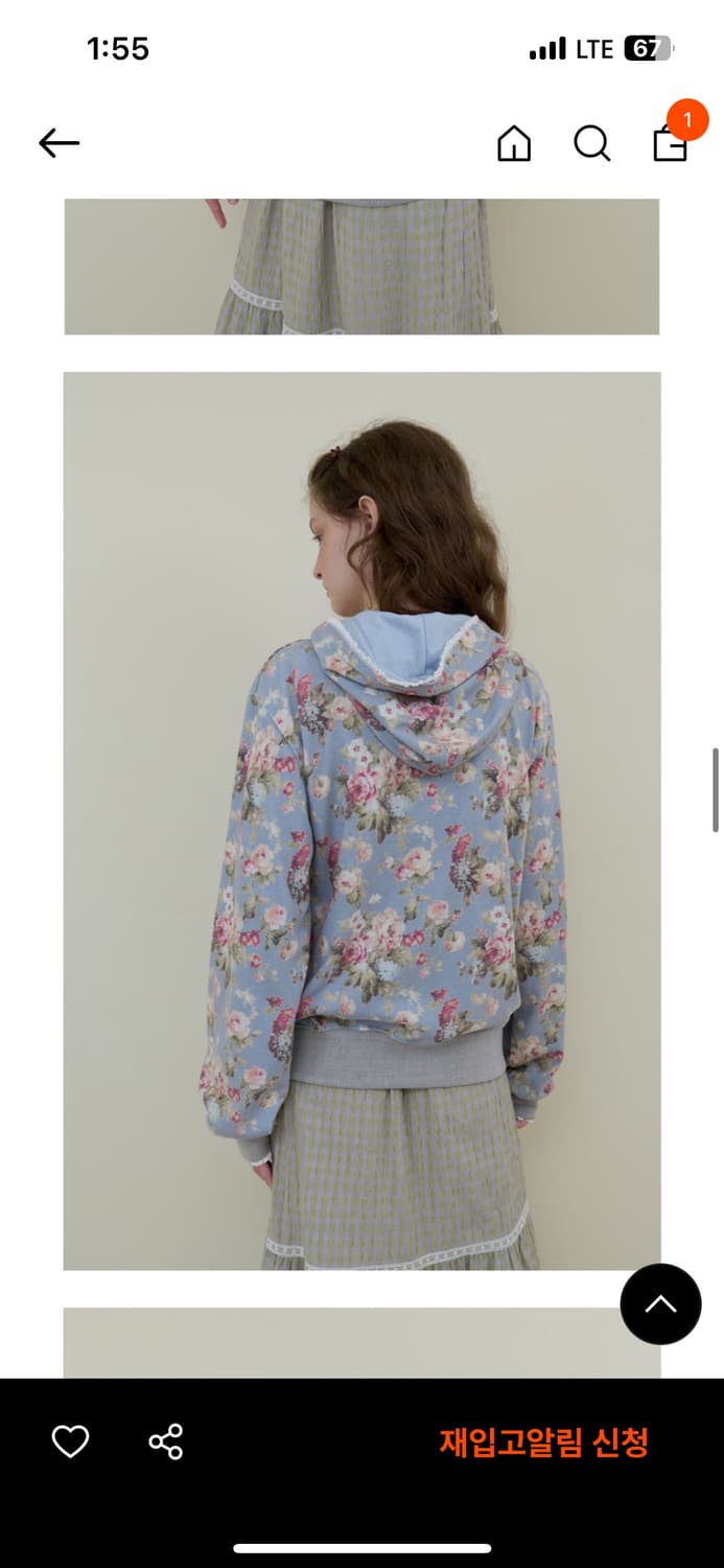 노컨텐츠 234. Flower Lace Zip-up _ skyblue 상품이미지2
