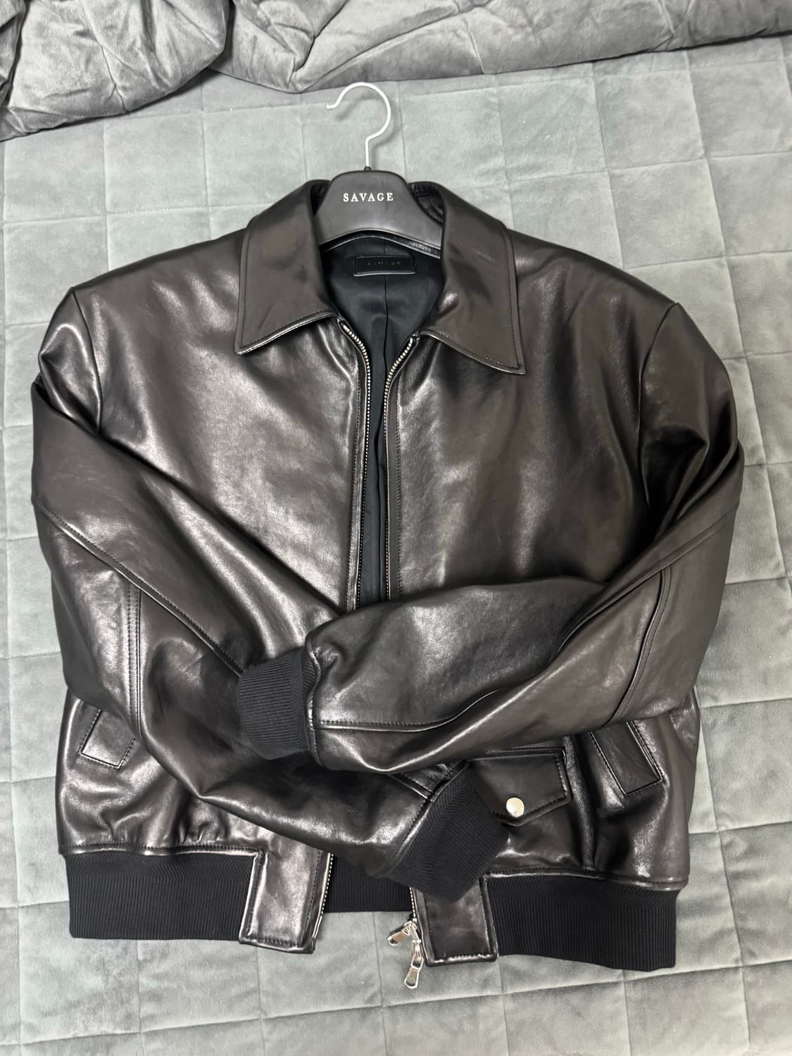 세비지 / 싱글레더 봄버 / xl 상품이미지3