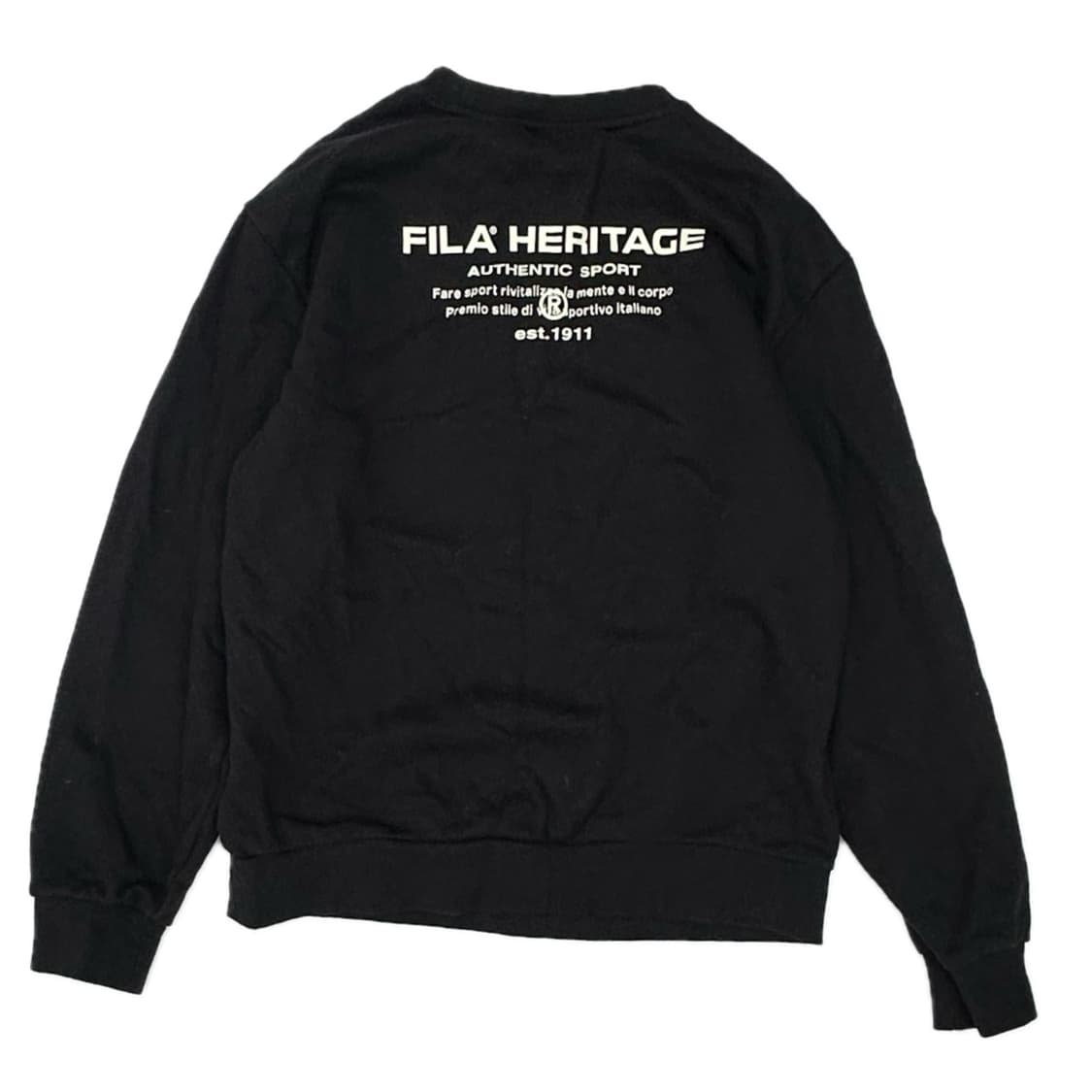 휠라 블랙 남성 프린팅 L 베이직 맨투맨 상품이미지2