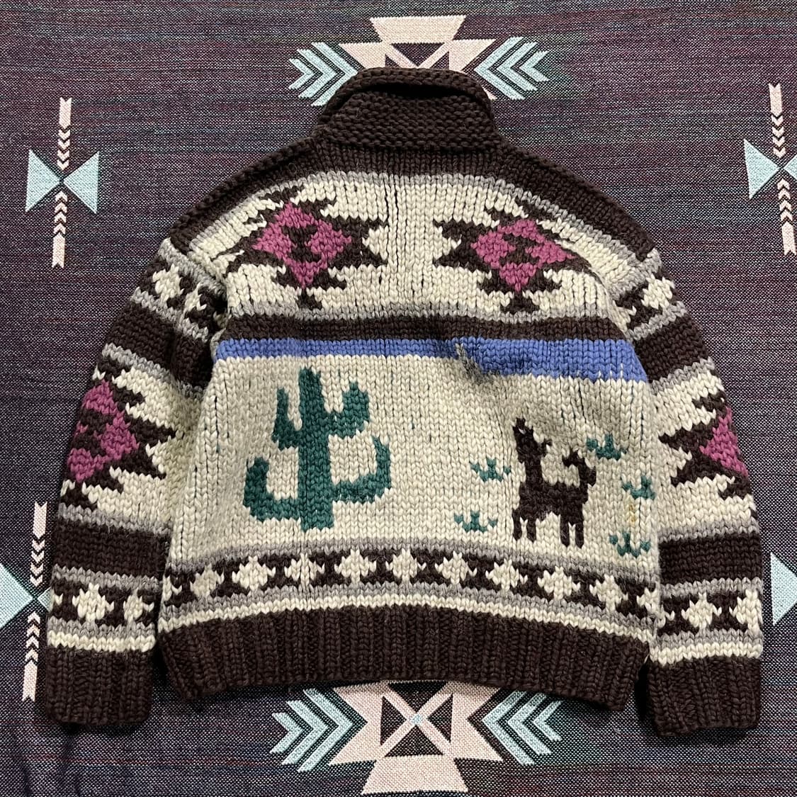 [Rich More] 리치모어 웨스턴 사막 패턴 핸드니트 코위찬 상품이미지2