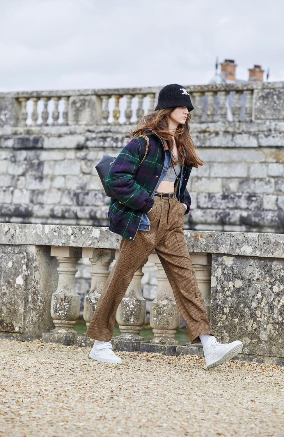 [블랙핑크 리사님 착용] 셀린느 마가렛 울 체크 팬츠 상품이미지1