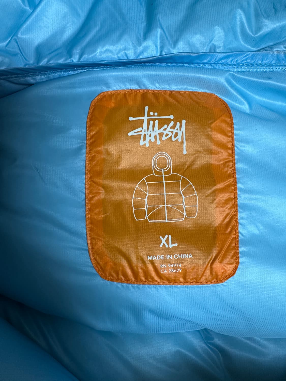 스투시 마이크로 립스탑 다운 오렌지 컬러 파카 상품이미지3