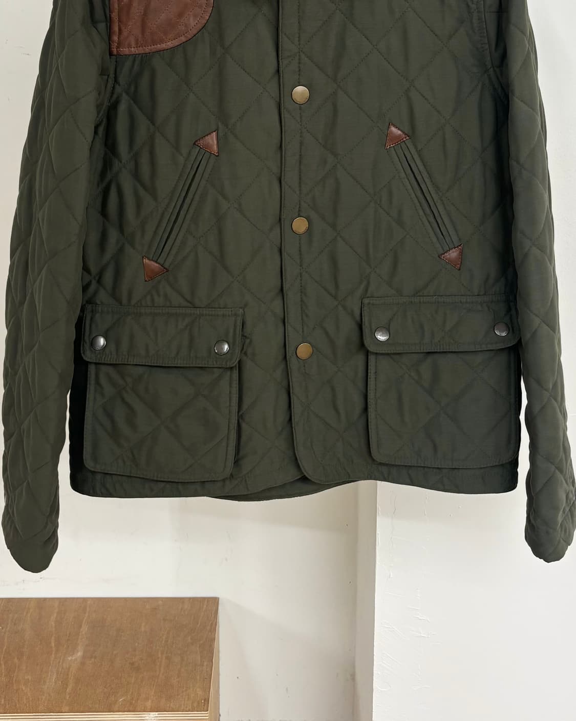 랄프 로렌 카키 가죽 숄더 패치 퀄팅 자켓 상품이미지5