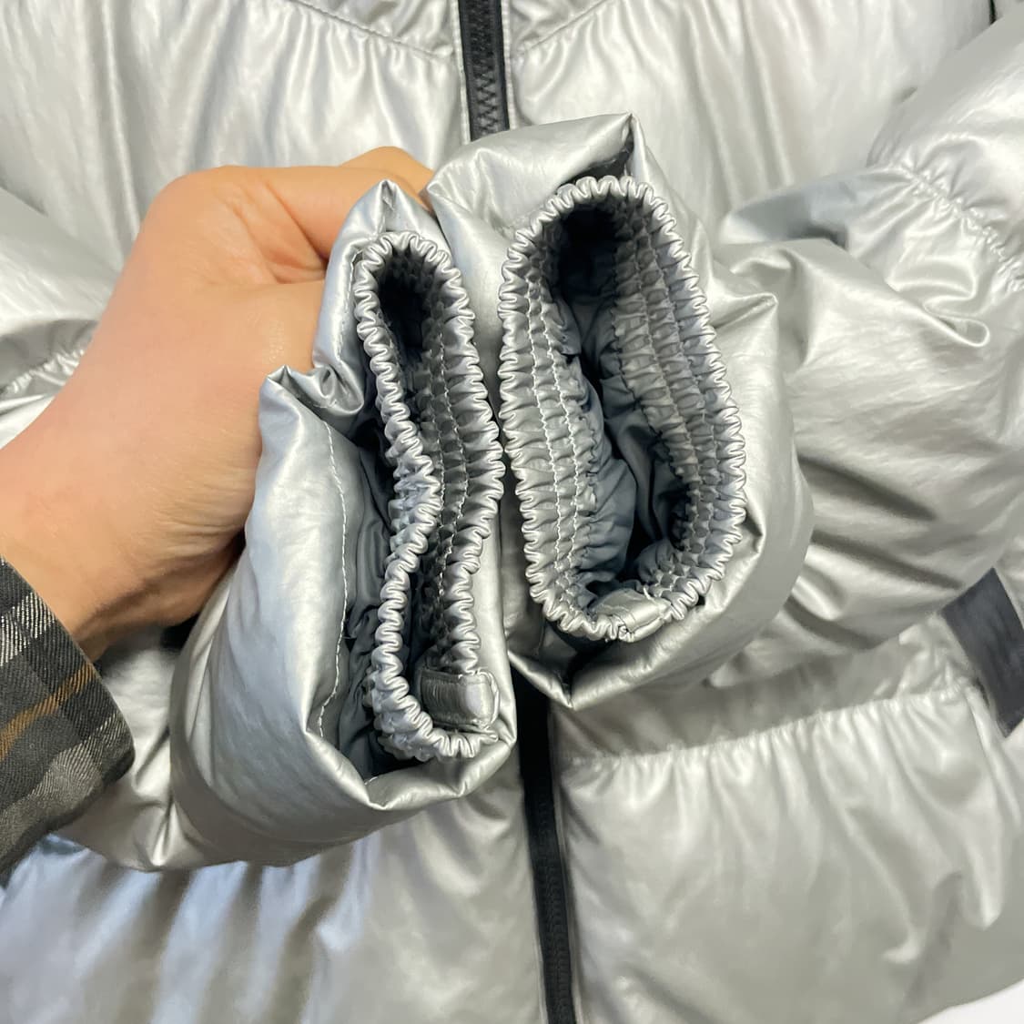 나이키 다운 필후디 재킷 실버 패딩 은갈치 상품이미지5