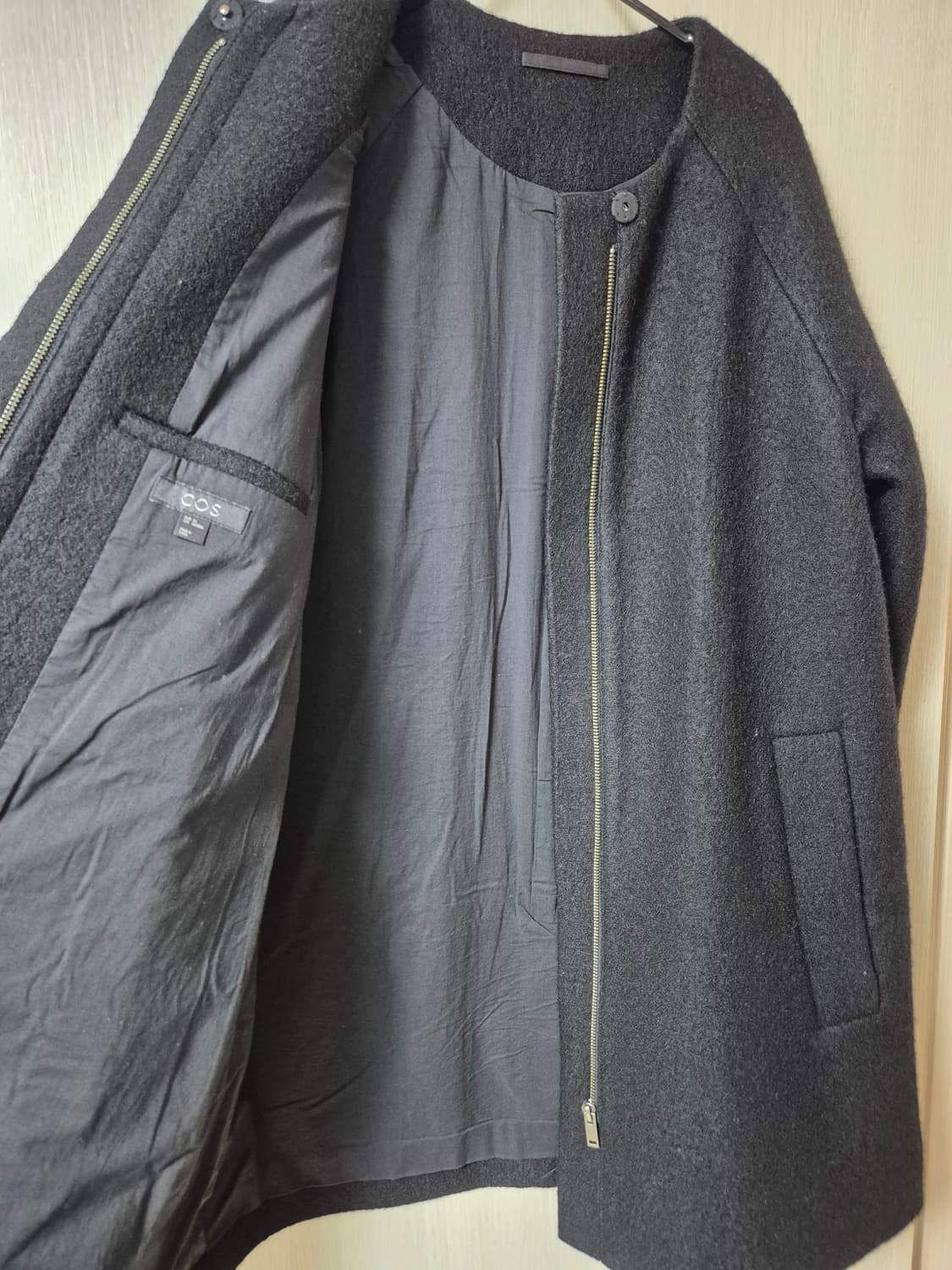 COS 코스 울100% 부클 코트 36 (55) 블랙 상품이미지2