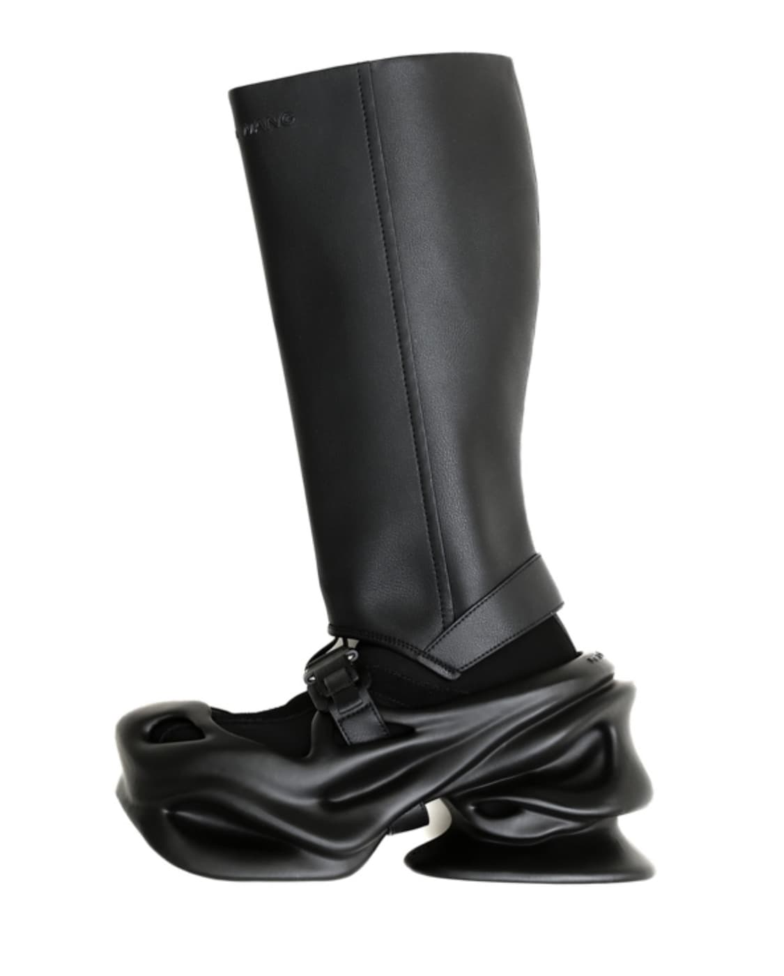 펑첸왕 로고 버클 3D 하이부츠 블랙 상품이미지2