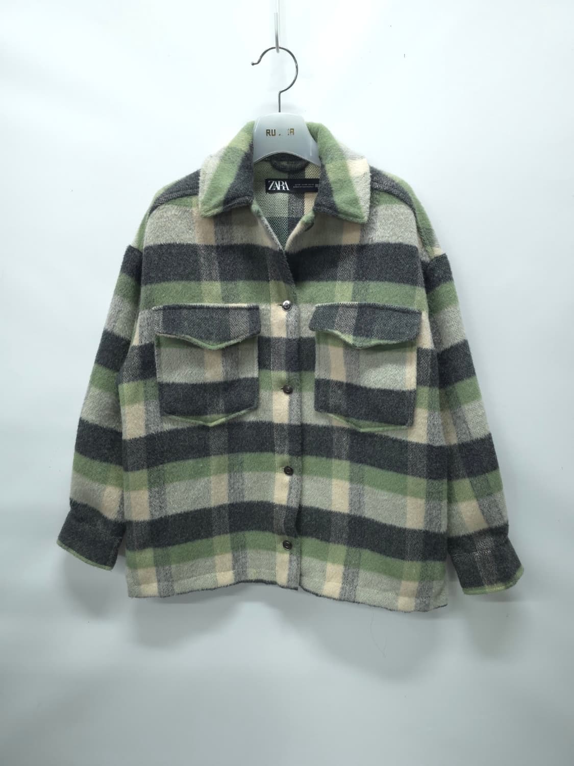 자라 여성 오버사이즈 체크 셔츠 자켓 상품이미지1