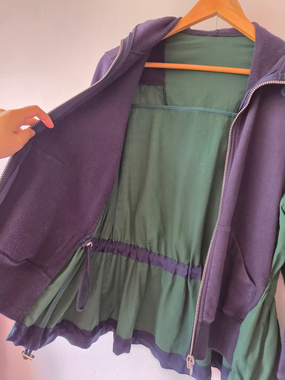 Sacai 사카이 재팬 여성 배색스트링 후드집업점퍼 S사이즈 상품이미지6