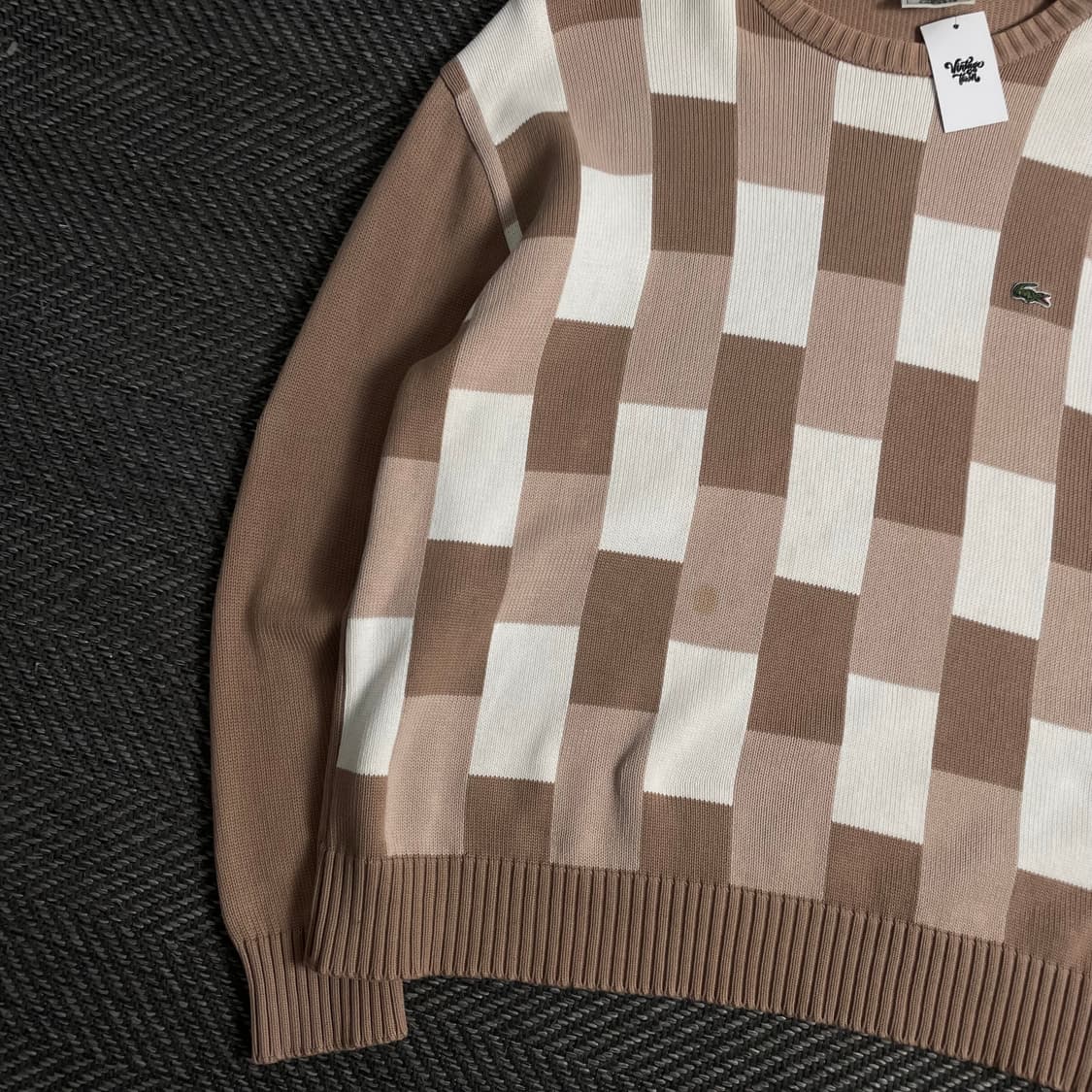 라코스테 빈티지 자수로고 블럭 패턴 니트o 3531 상품이미지3