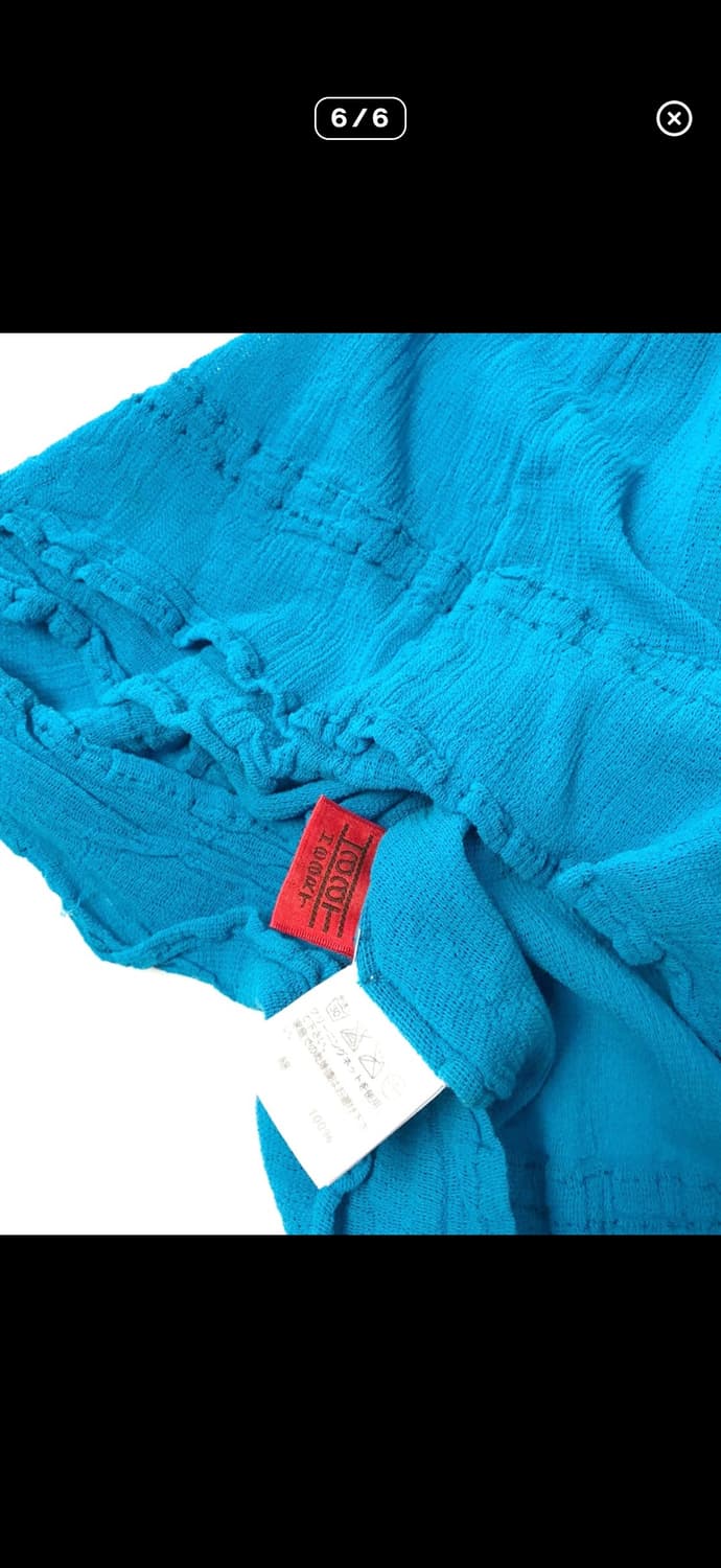 이세이미야케 슬리브리스 블라우스 프릴 디테일 틸 블루 상품이미지6