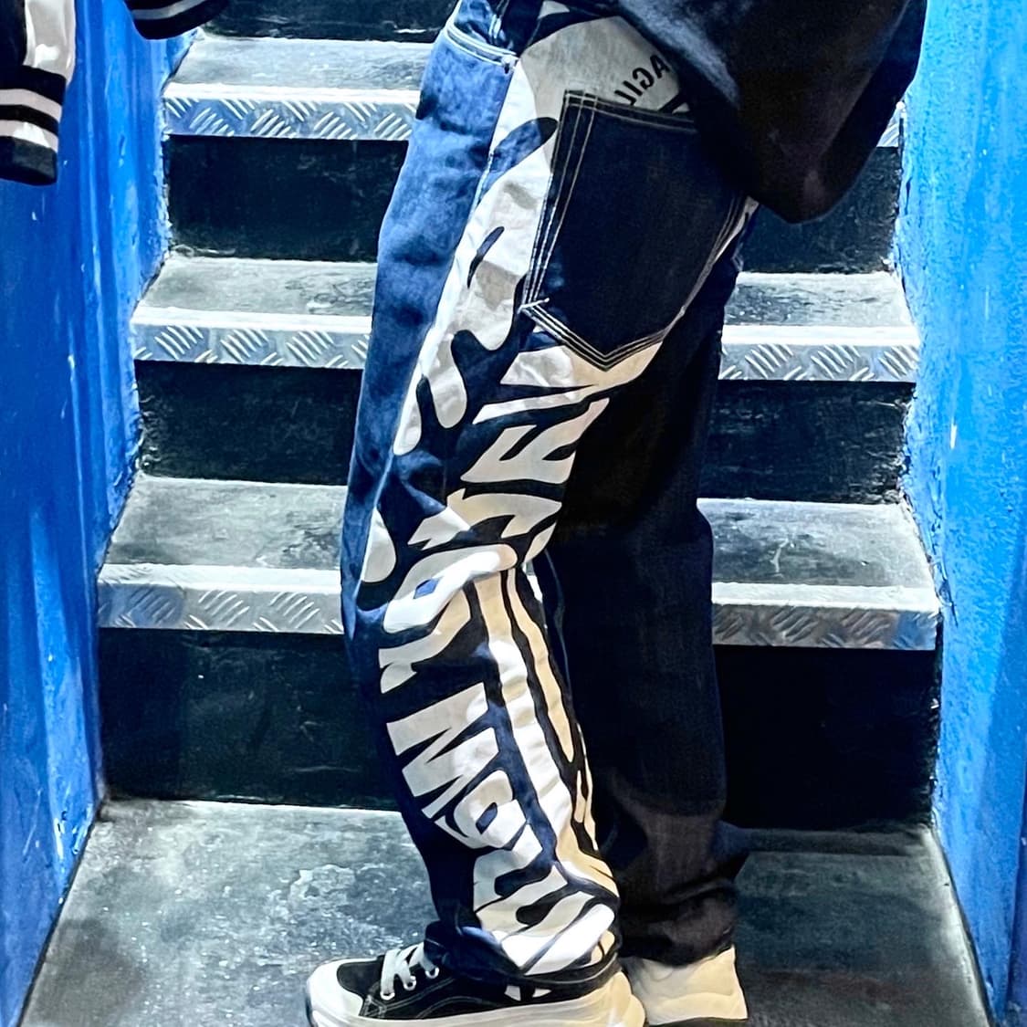 리얼 비 보이스 제패니즈 워터 워리어 본 페인팅 팬츠 상품이미지2