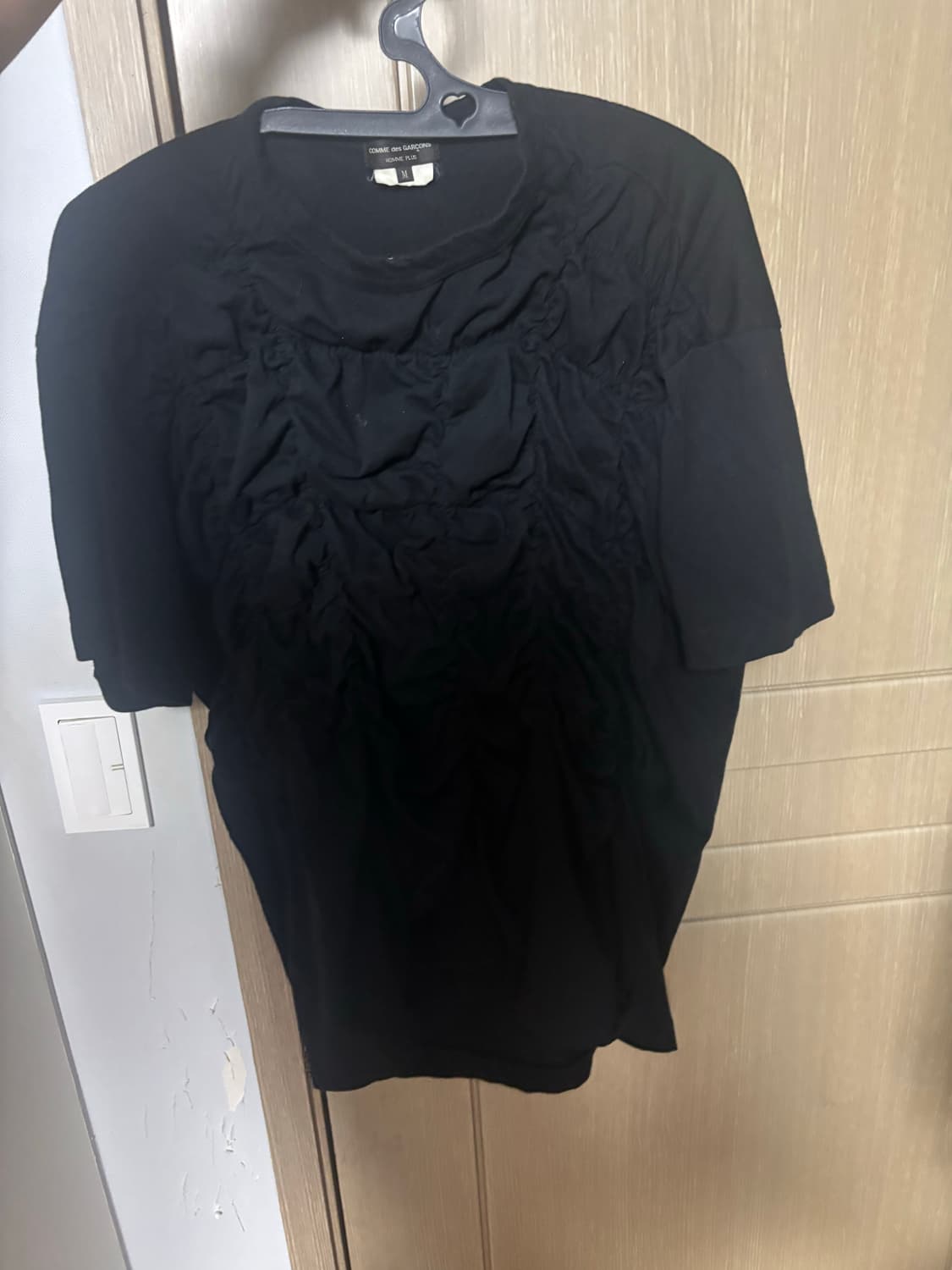 꼼데가르송 옴므 플러스 셔링 티셔츠 M 상품이미지1