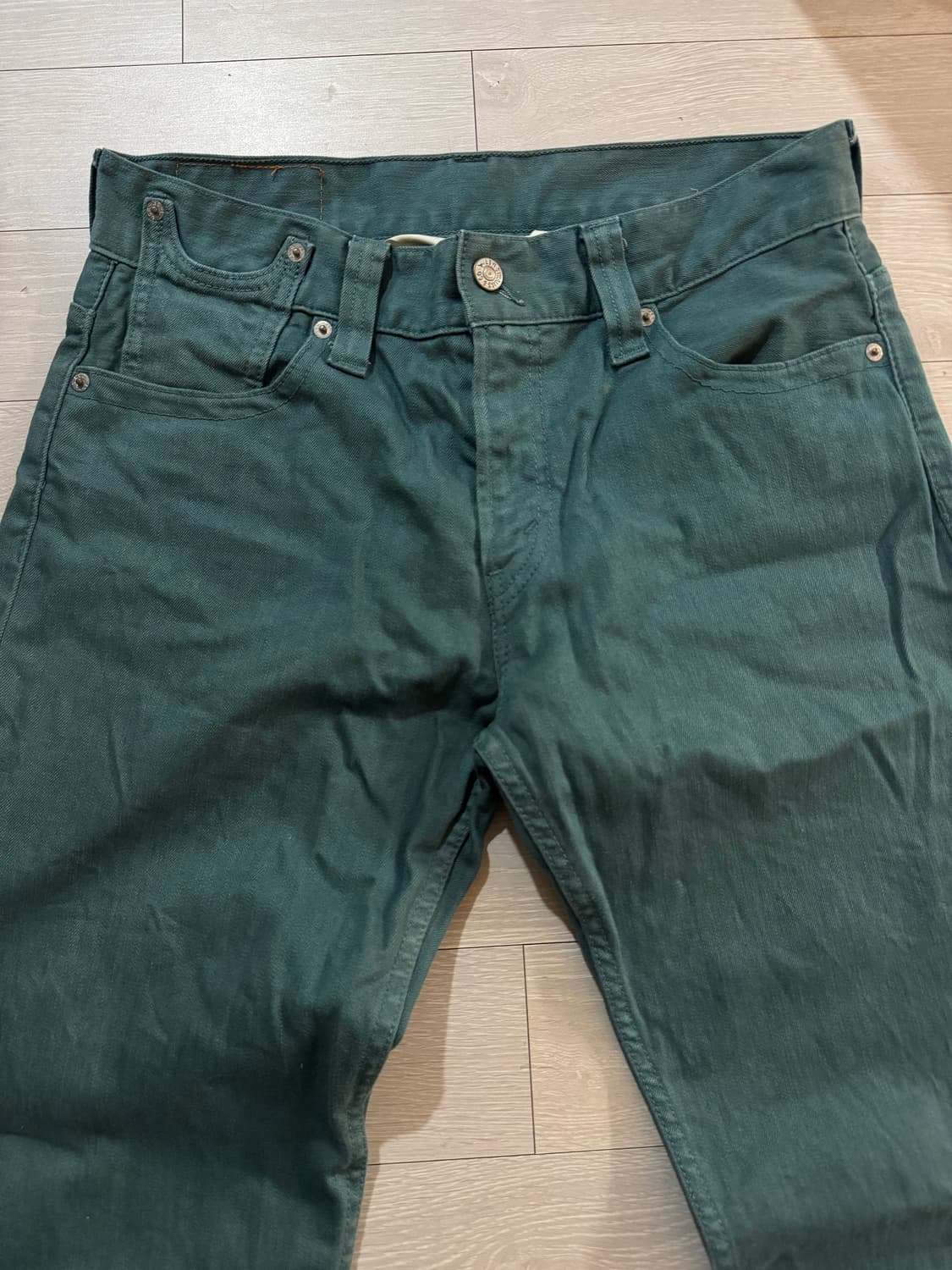 리바이스 523 스트레이트핏 그린 데님 팬츠 상품이미지2