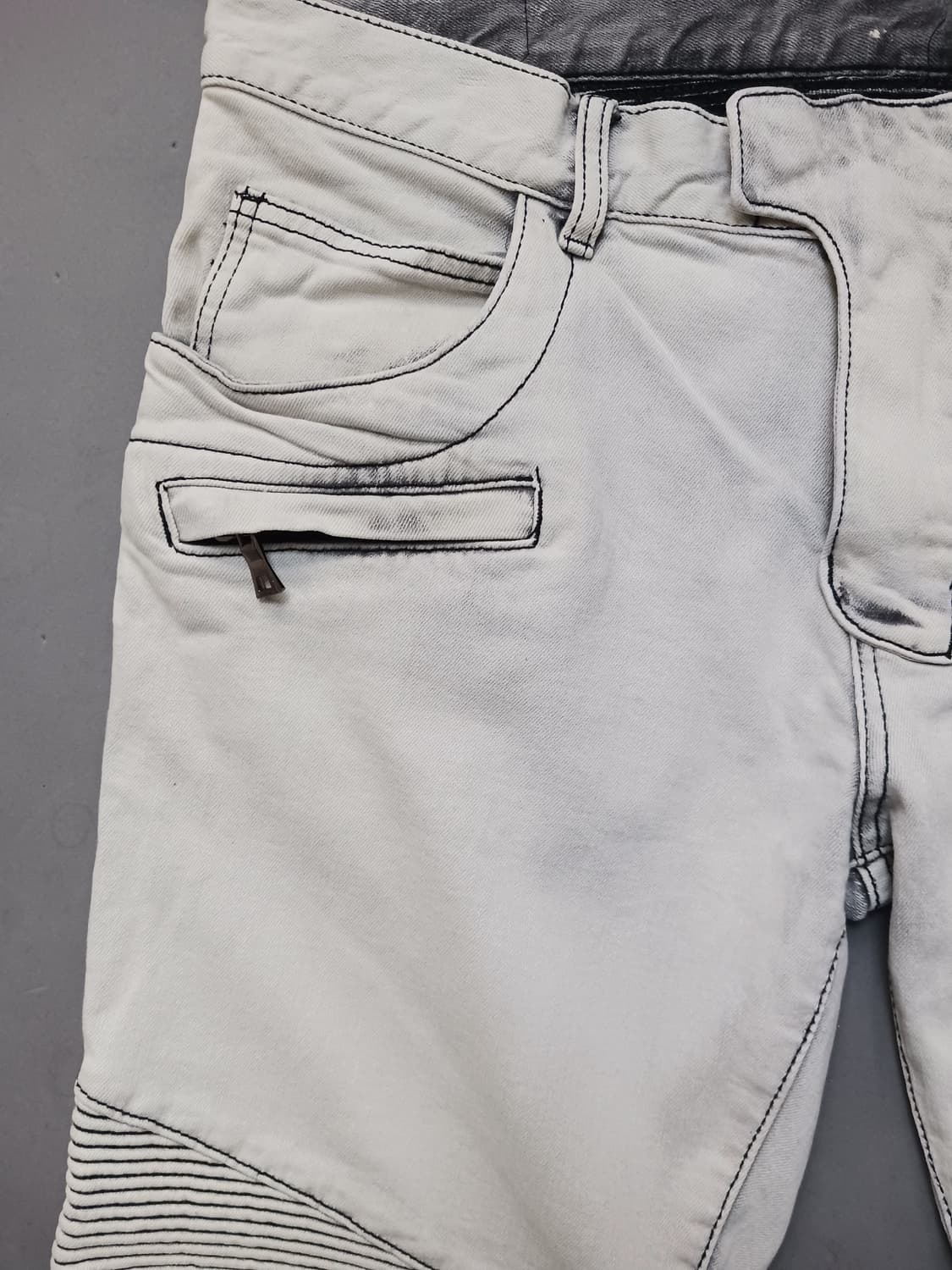 [36] 발망 아이스워싱 바이커진 청바지 상품이미지2