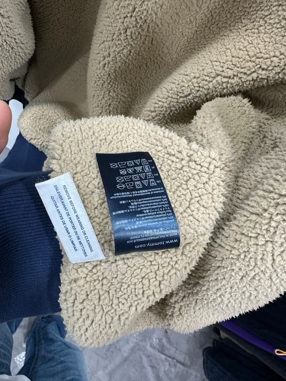 타미힐피거 여성 양털내피 후드집업 네이비 L 상품이미지6