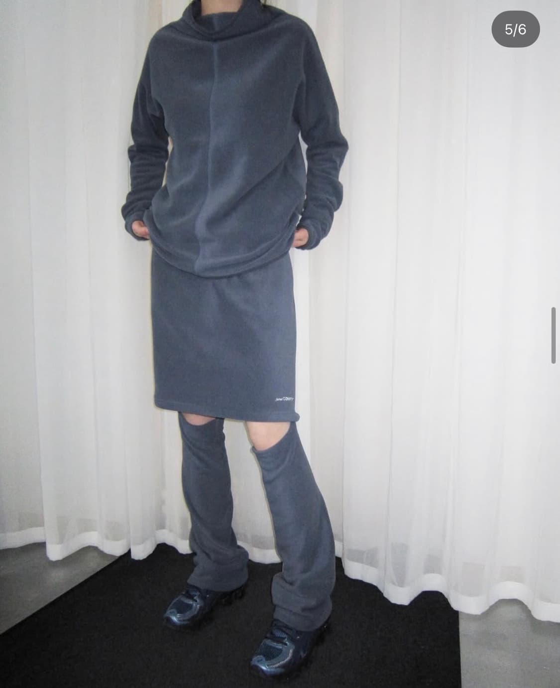 24-006 플리스 스커트 팬츠 쿨그레이 상품이미지1