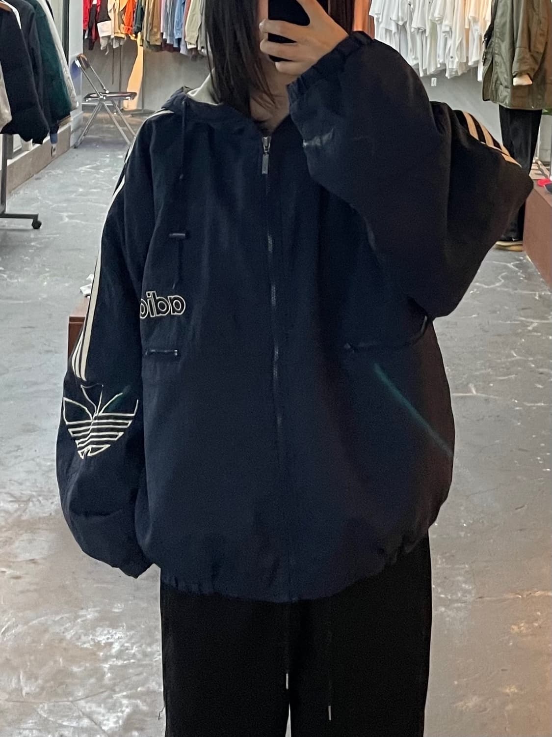 아디다스 90s 올드스쿨 나일론 트랙 네이비 바람막이 자켓 H1539 상품이미지1