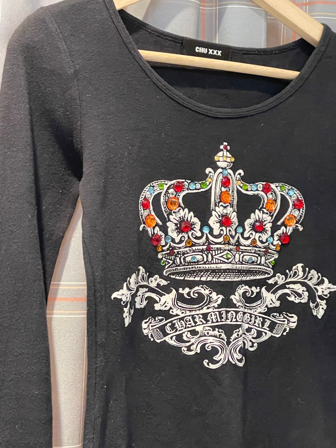일본빈티지 Y2K 비쥬 크라운 티셔츠 상품이미지3