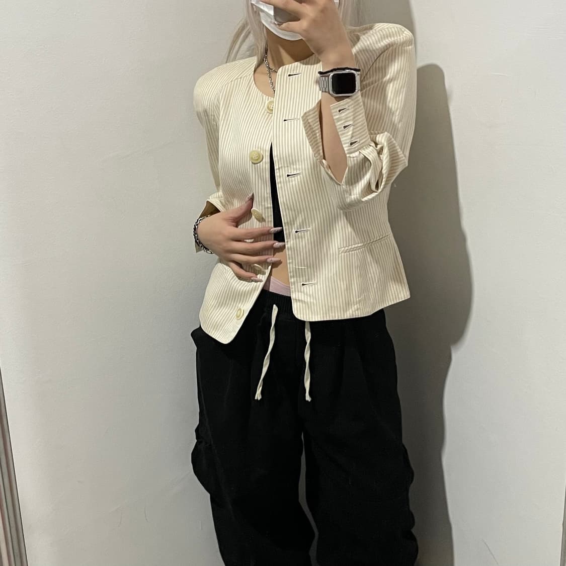 디올 스트라이프 패턴 트위드 자켓 상품이미지1