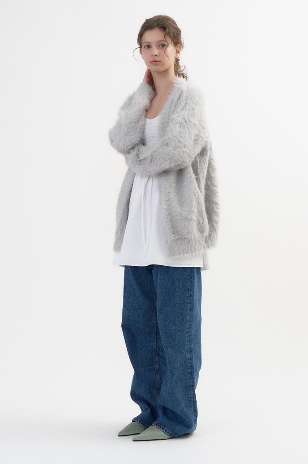 헤더먼트 테디 가디건 그레이 상품이미지2