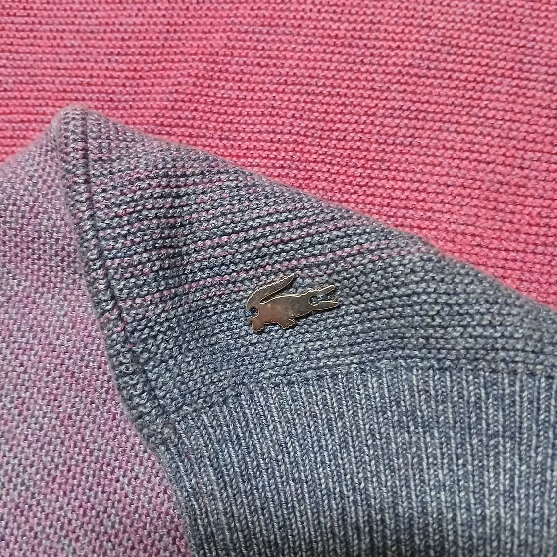 lacoste 라코스테 그라데이션 니트 칠부 반팔 상품이미지1