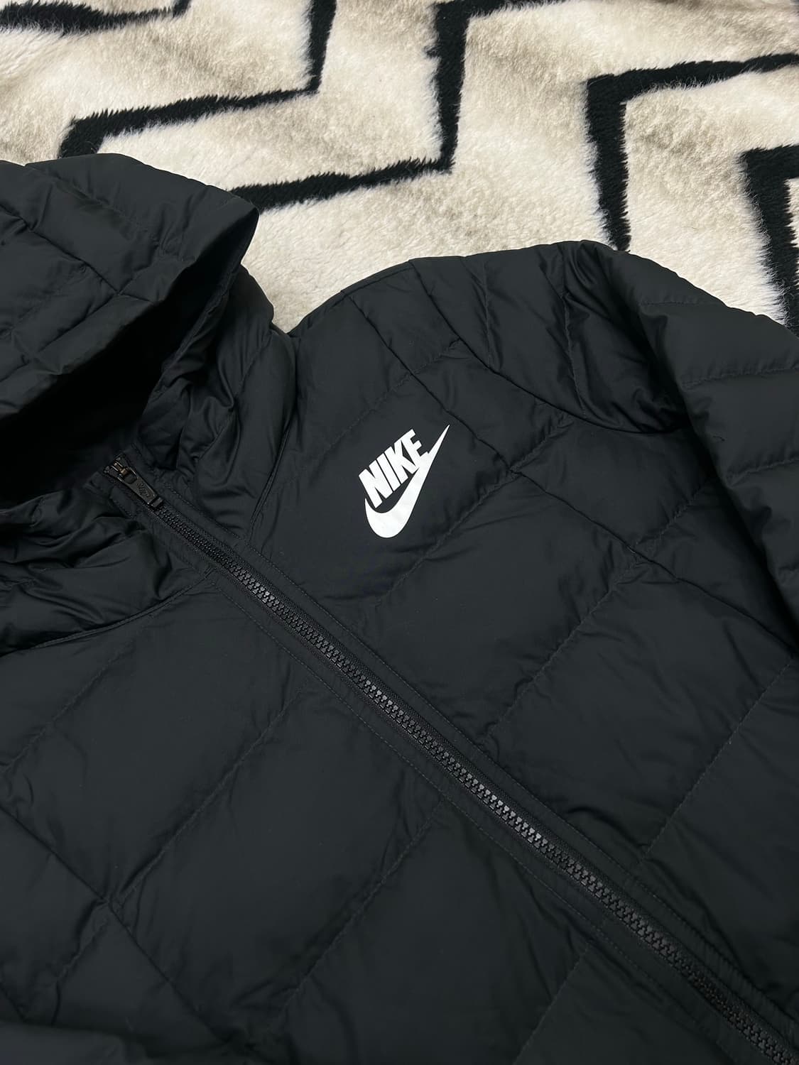 [L]나이키NSW 덕다운 후드 롱패딩/블랙 상품이미지1